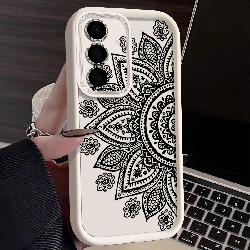 Samsung Galaxy A55 - Etui z wzorem retro kwiatowego totemu