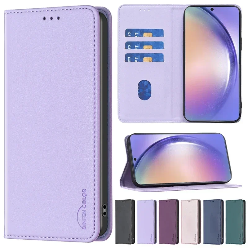 Samsung Galaxy S24 - Skórzane etui z klapką magnetyczną do