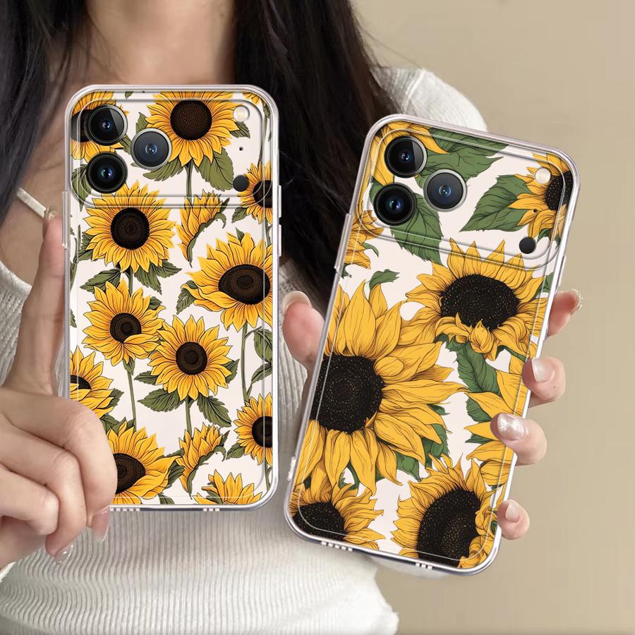 Apple Iphone 15 Pro Max - Etui z uroczym wzorem słonecznika na