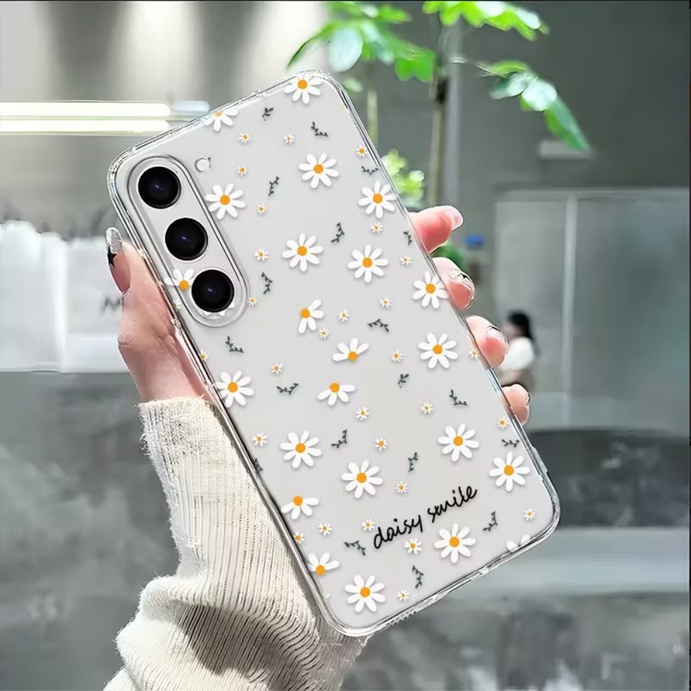 Samsung Galaxy A55 - Żółto-białe kwiaty stokrotki Etui na telefon